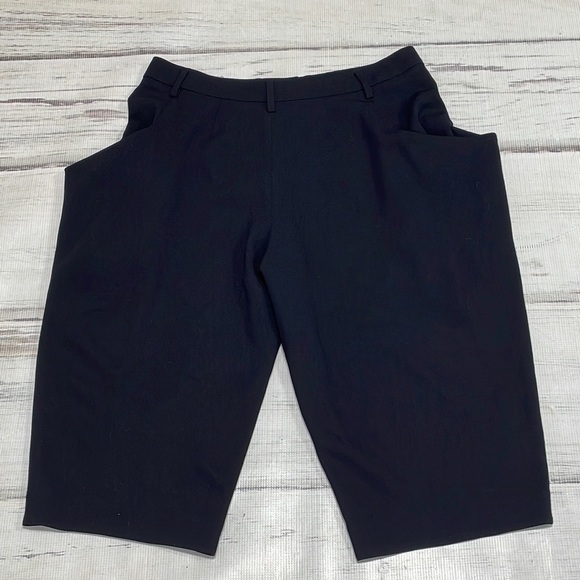 BCBGMAXAZRIA NWT Capris Pleats Pockets Wool Black Size 4 - Picture 7 of 12